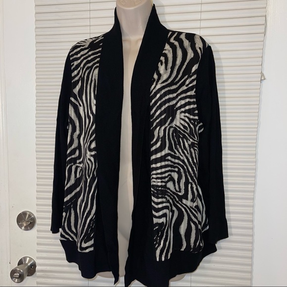 Jones New York Collection Black & White Cardigan - Picture 5 of 7